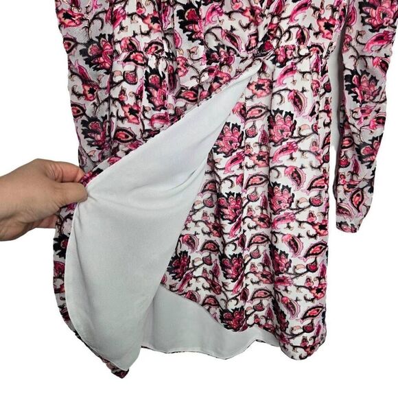 ML Monique Lhuillier Floral Printed Burnout Velvet Mini Dress Size 6 - Picture 10 of 12